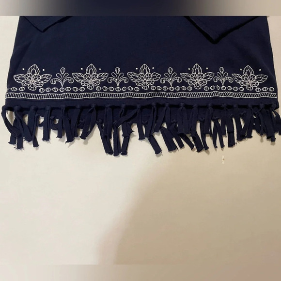 Alfred Dunner Blue 3/4 Sleeve Fringe Sweater Size Petite Large - Picture 3 of 6